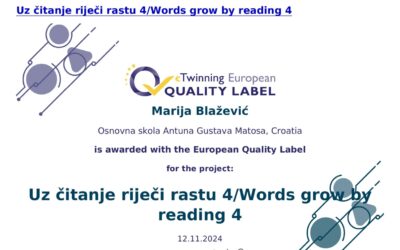 eTwinning projekt “Uz čitanje riječi rastu 4”