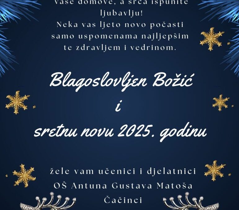 Blagoslovljen Božić i sretna nova 2025.godina!